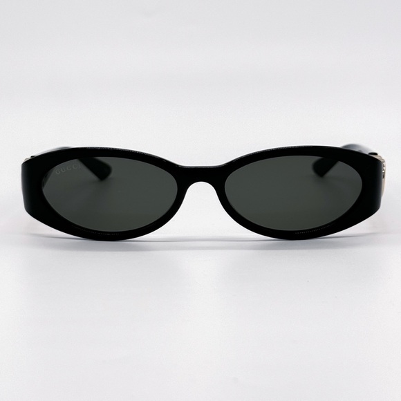 NEW GUCCI GG1660S 001 OVAL BLACK GREY WOMEN SUNGLASSES GUCCI - Picture 6 of 13
